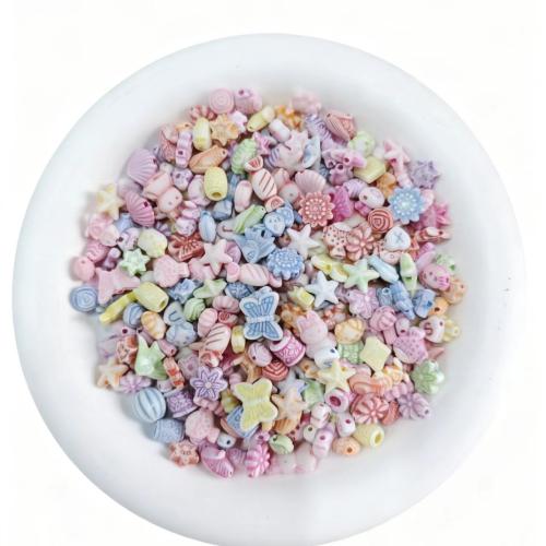 Perle acrylique, DIY & styles différents pour le choix & lavage chimique, couleurs mélangées, 9mm Vendu par lot[