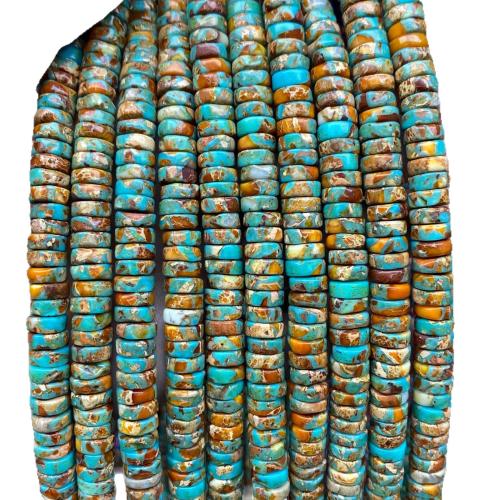 Perle empereur Pierre , Jaspe d'impression, Plat rond, poli, DIY, plus de couleurs à choisir Environ Vendu par brin