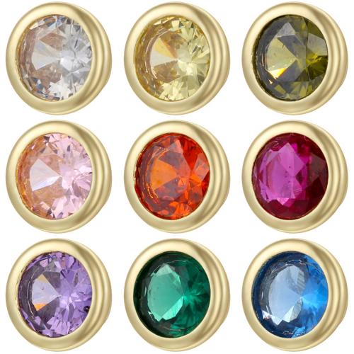 Perles en laiton strass, Rond, Placage de couleur d'or, DIY & avec strass, plus de couleurs à choisir, 5.2mm, Vendu par PC[