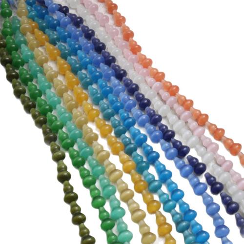 Granos del ojo de gatos, Calabaza, Bricolaje, más colores para la opción, 7x10x18mm, aproximado 16PCs/Sarta, Vendido por Sarta