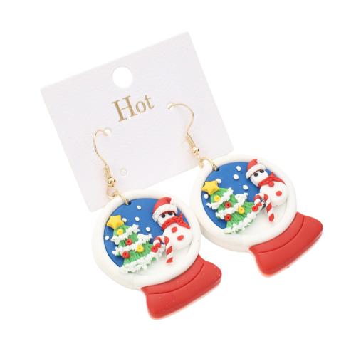 argile de polymère Boucle d'oreille goutte, Bijoux de Noël & pour femme Vendu par paire
