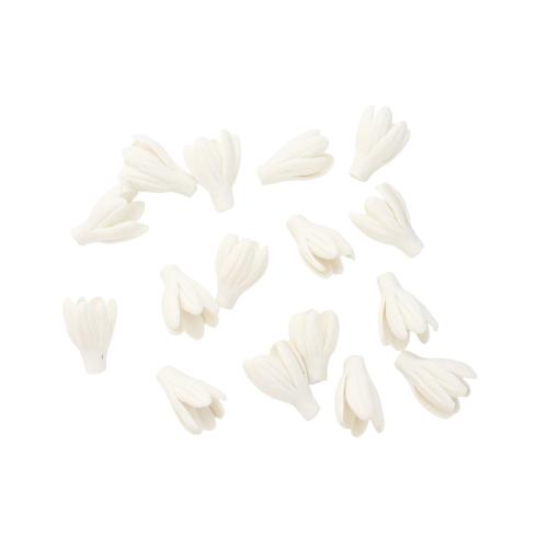 Polymer Clay Flower Beads, DIY, white Approx 2mm 