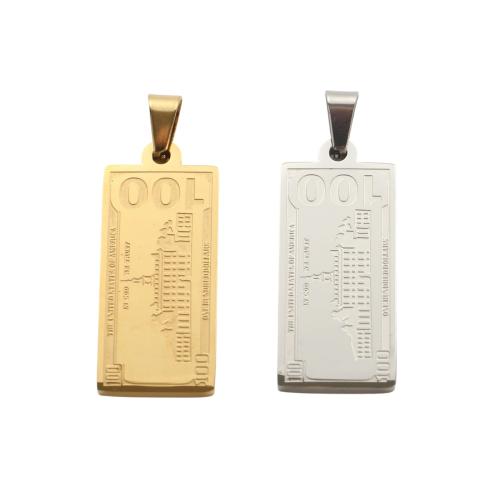 Stainless Steel Pendants, 304 Stainless Steel, Dollar, plated, DIY 