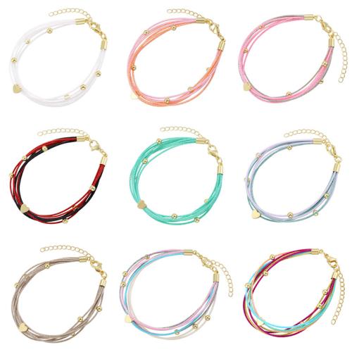 銅 ブレスレット, とともに テリレンコード, メッキ, 多層 & 女性用, 無色, 長さ:約 190 ミリ, 売り手 パソコン