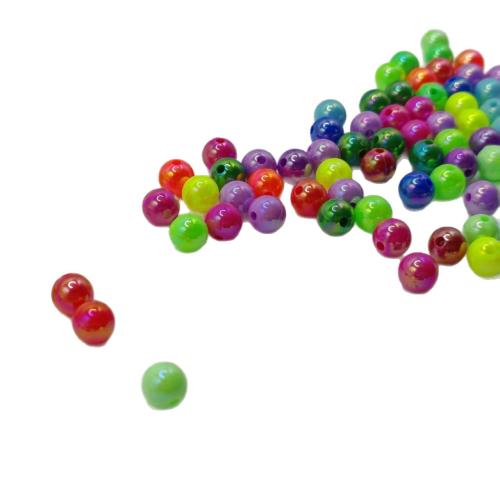メッキ　アクリル ビーズ, アクリル, ラウンド形, AB（オーロラ・ボーリエイラス）メッキ, DIY & 異なるサイズの選択, 無色, 500G/ロト, 売り手 ロト[