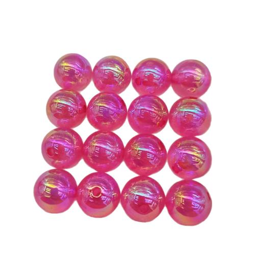 Perles acryliques plaquée, Acrylique, Rond, Placage UV, DIY & lumineux, plus de couleurs à choisir, 16mm, Vendu par PC[