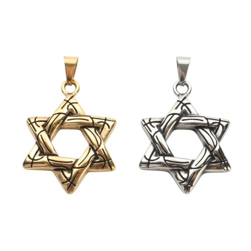Stainless Steel Pendants, 304 Stainless Steel, Hexagram, plated, DIY & hollow 