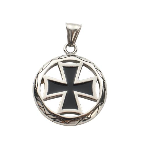 pendentifs En acier inoxydable de Croix , Acier inoxydable 304, avec crosse modèle & DIY & émail, couleur originale Vendu par PC