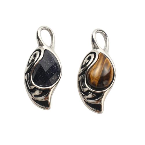 Gemstone Jewelry Pendants, 304 Stainless Steel, with Gemstone, DIY 