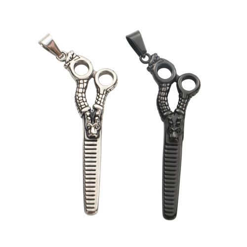 Stainless Steel Pendants, 304 Stainless Steel, Scissors, plated, DIY 