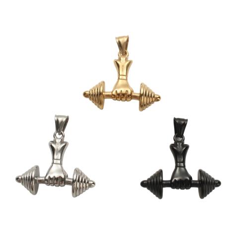 Stainless Steel Pendants, 304 Stainless Steel, Barbell, plated, DIY 