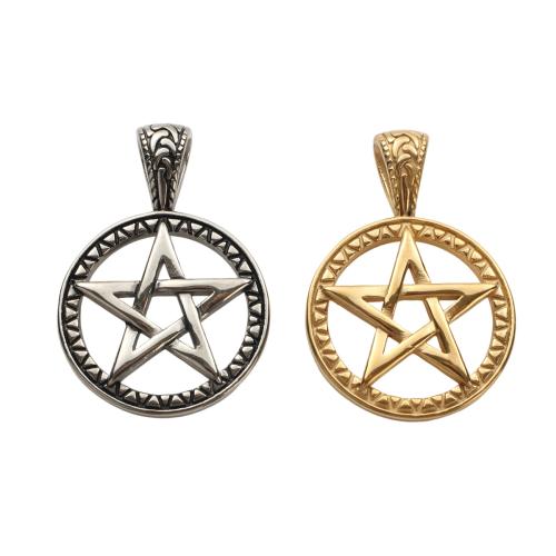 Stainless Steel Pendants, 304 Stainless Steel, pentagram, plated, DIY & hollow 