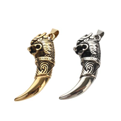 Stainless Steel Pendants, 304 Stainless Steel, Wolf Tooth, plated, DIY 