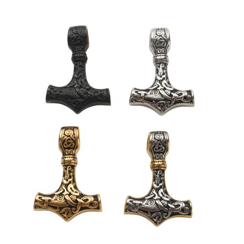 Pendentif en acier inoxydable Thor Hammer, Acier inoxydable 304, Le marteau de Thor, Placage, DIY & noircir, plus de couleurs à choisir Vendu par PC