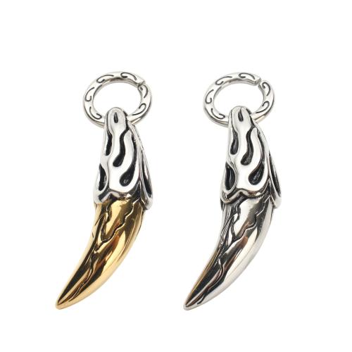 Stainless Steel Pendants, 304 Stainless Steel, Wolf Tooth, plated, DIY 
