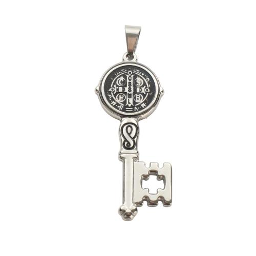Pierres Pendentifs en acier inoxydable, Acier inoxydable 304, clé, DIY & noircir, couleur originale Vendu par PC[