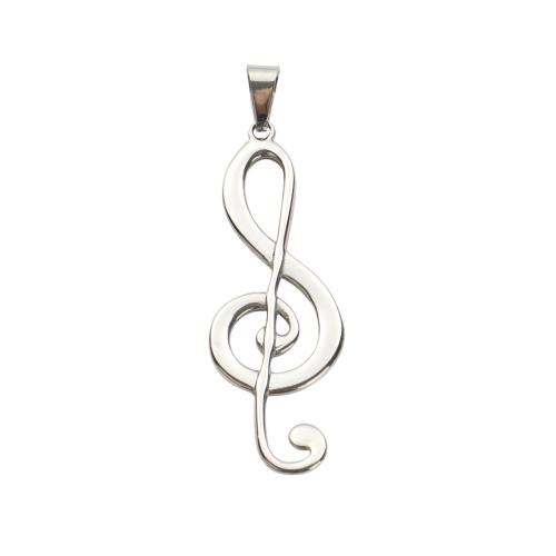Acier inoxydable Instrument de musique \u0026 Remarque Pendentif, Acier inoxydable 304, note de musique, DIY, couleur originale Vendu par PC