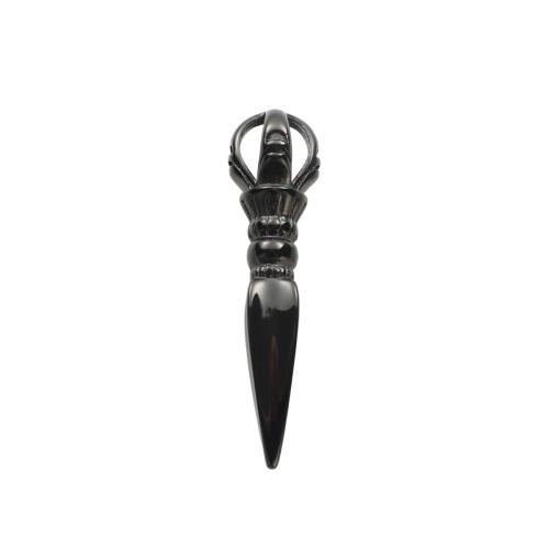 Stainless Steel Pendants, 304 Stainless Steel, Buddhist Vajra, plated, DIY, black 