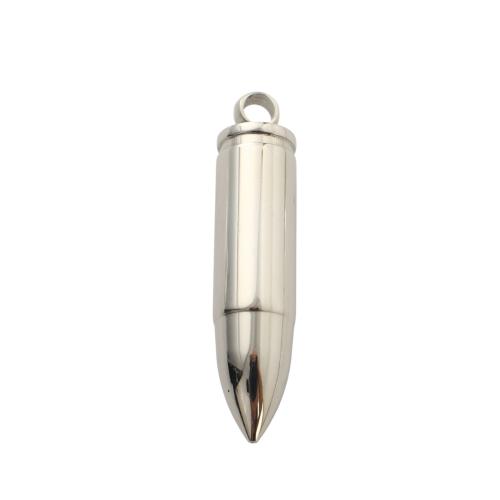 Pendentif Bullet Acier inoxydable, Acier inoxydable 304, balle, DIY, couleur originale Vendu par PC