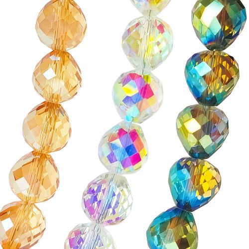 Miracle Glass Beads, Strawberry, plated, DIY & faceted 