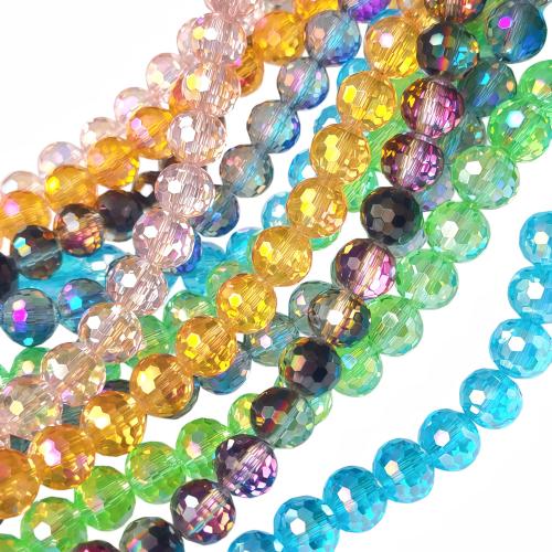 Miracle Glass Beads, Round, plated, DIY & faceted 6mm, Approx 