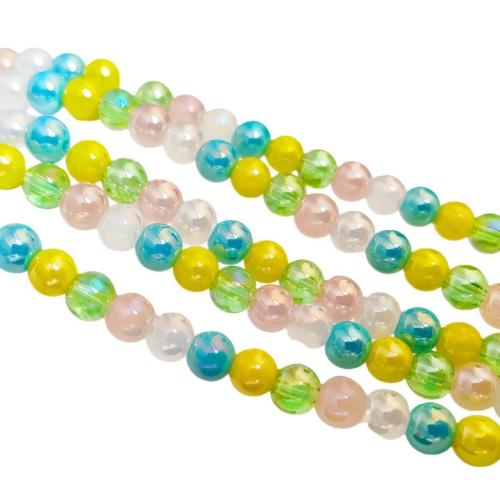 Perles de verre de miracle, Rond, Placage, DIY & normes différentes pour le choix, plus de couleurs à choisir, Vendu par brin[