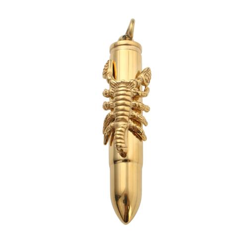 Cinerary Casket Pendant, 304 Stainless Steel, gold color plated, DIY 