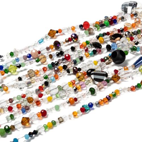 Perles de verre mixte, Placage, envoyé au hasard & quantité différente pour le choix & DIY & facettes & mélangé, multicolore, beads size 5-40mm Environ 38 cm, Vendu par sac[