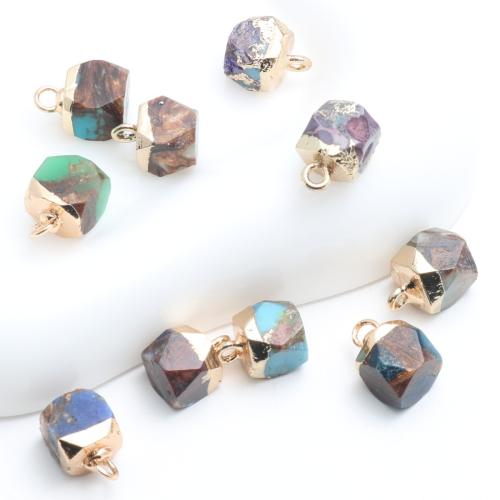 Impression Jasper Pendants, Geometrical Pattern, polished, DIY 8mm 