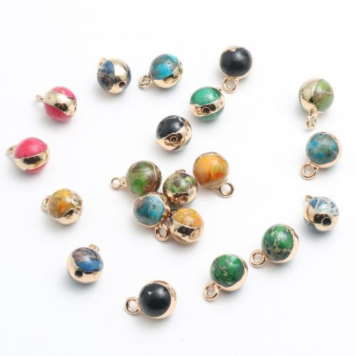 Impression Jasper Pendants, Round, polished, DIY 8mm 