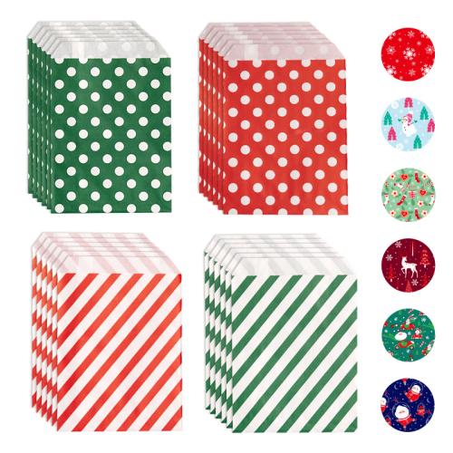 クリスマスギフトバッグ, クラフト, 長方形, 印刷, DIY, 無色, 24パソコン/セット, 売り手 セット[