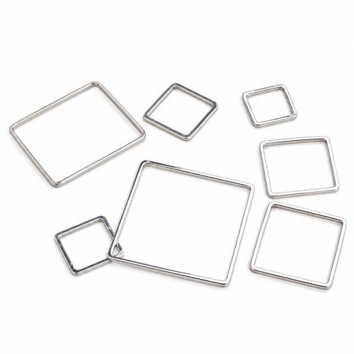 Brass Jewelry Pendants, Square, plated, DIY 