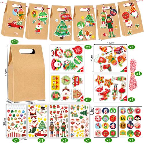 Christmas Gift Bag, Kraft, printing, DIY 