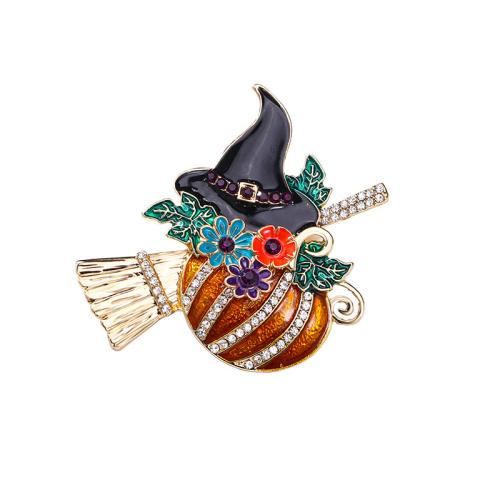 亜鉛合金 ブローチ, カボチャ, メッキ, ハロウィン & エナメル & ライン石のある 売り手 パソコン