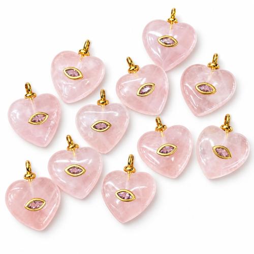pendentif en alliage zinc à gemme , pierre gemme, avec alliage de zinc, coeur, Placage, DIY & différents matériaux pour le choix & avec strass, 20mm, Vendu par PC