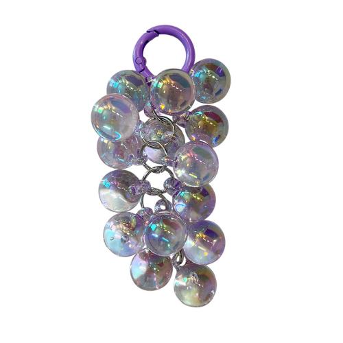 Acrylic Key Clasp, with Iron, Grape, Unisex 