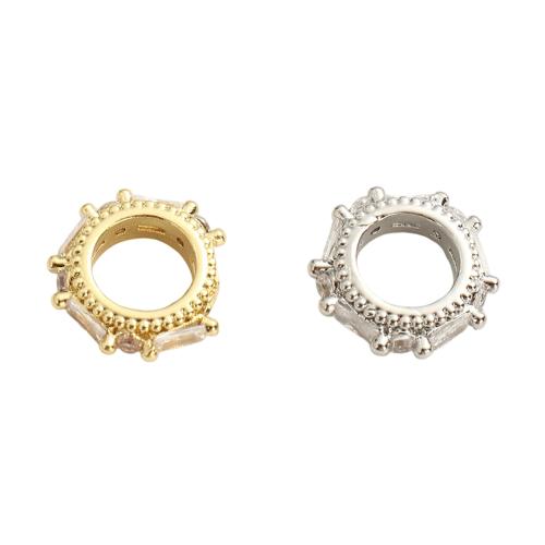 Entretoise de perles en laiton, Placage, DIY & pavé de micro zircon, plus de couleurs à choisir Environ Vendu par PC[