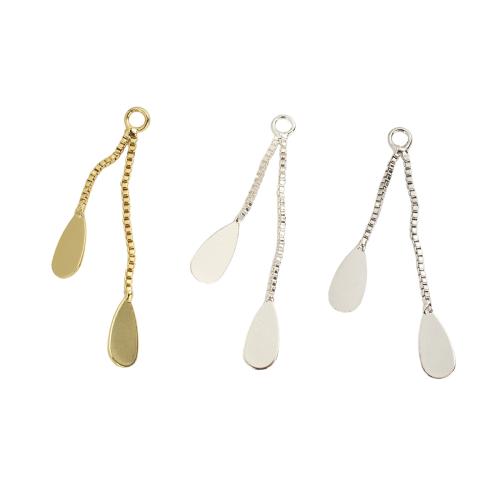 Brass Jewelry Pendants, Teardrop, plated, DIY & box chain 37mm Approx 2.5mm 