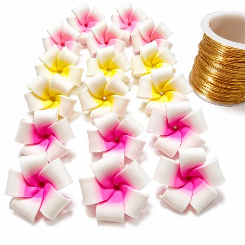 Polymer Clay Flower Beads, handmade, DIY & two tone 