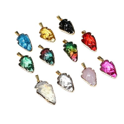 Synthetic Gemstone Pendant, arrowhead, plated, DIY 