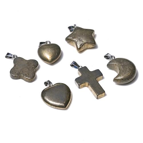 Gemstone Jewelry Pendants, Golden Pyrite, DIY 