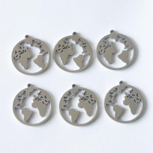 Stainless Steel Pendants, 304 Stainless Steel, Map, polished, DIY & hollow, original color 