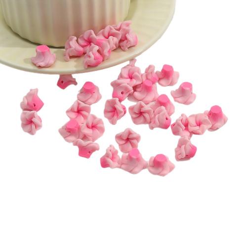 Polymer Clay Flower Beads, printing, DIY 15mm 