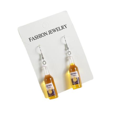 Resin Drop Earring, Winebottle & for woman 