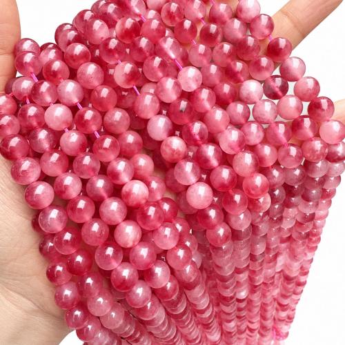 Single Gemstone Beads, Chalcedony, Round, DIY Approx 38 cm 