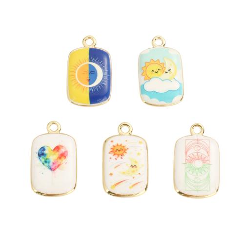 Enamel Brass Pendants, real gold plated, DIY Approx 2.5mm 