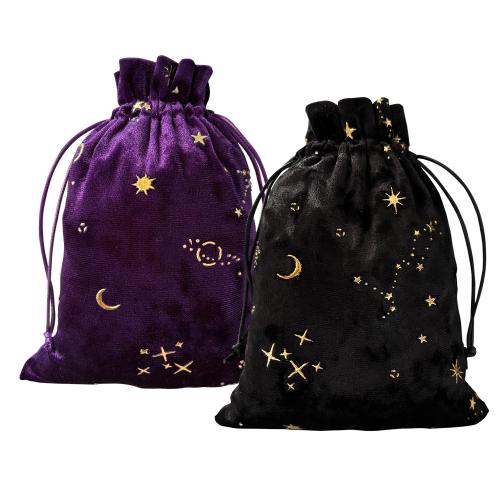 Baumwollsamt Drawstring Tasche, Epoxidharzklebstoff, Staubdicht & mit einem Muster von Stern, keine, 130x180mm, verkauft von PC[