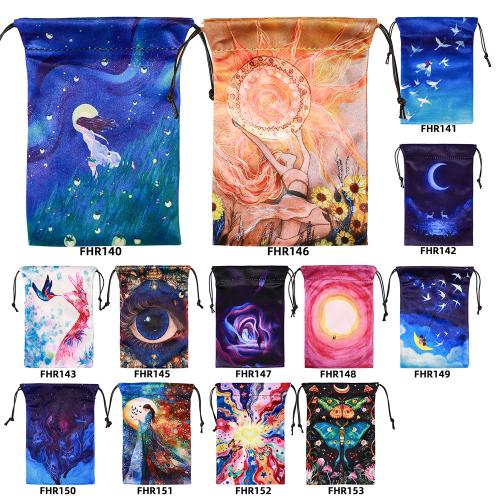 Baumwollsamt Drawstring Tasche, Kunstdruck, Staubdicht & doppelseitig, keine, 130x180mm, verkauft von PC[