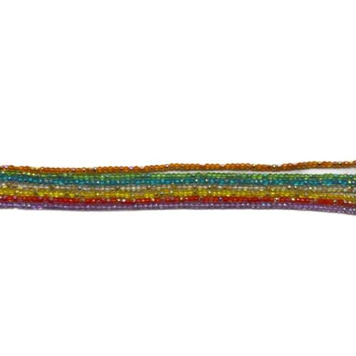メッキガラスシードビーズ, ガラスシードビーズ, ラウンド形, カラフルメッキ, DIY & 切り面, 無色, 2mm, 長さ:約 38 センチ, 売り手 ストランド[