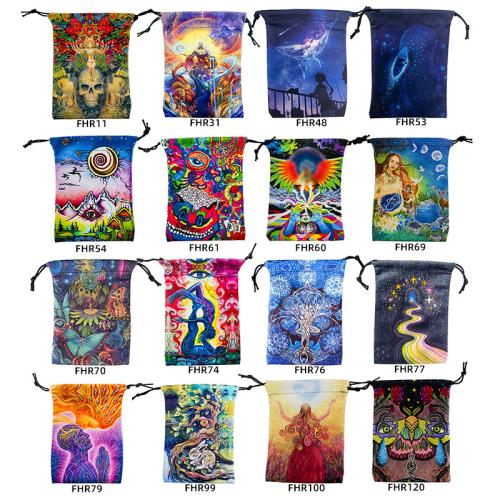 Velveteen Drawstring Bag, Rectangle, printing, dustproof & double-sided [